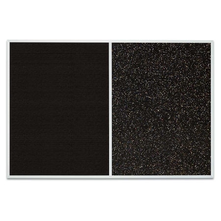 United Visual Products Sliding Door Indoor Enclosed Corkboard, 9 UV9011ACS-BRONZE-BUFF